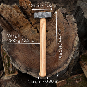 Hand-Forged Double Blacksmith's Hammer, 1 kg (2.2 lbs) detail view by Sharky Forged Steel Tools