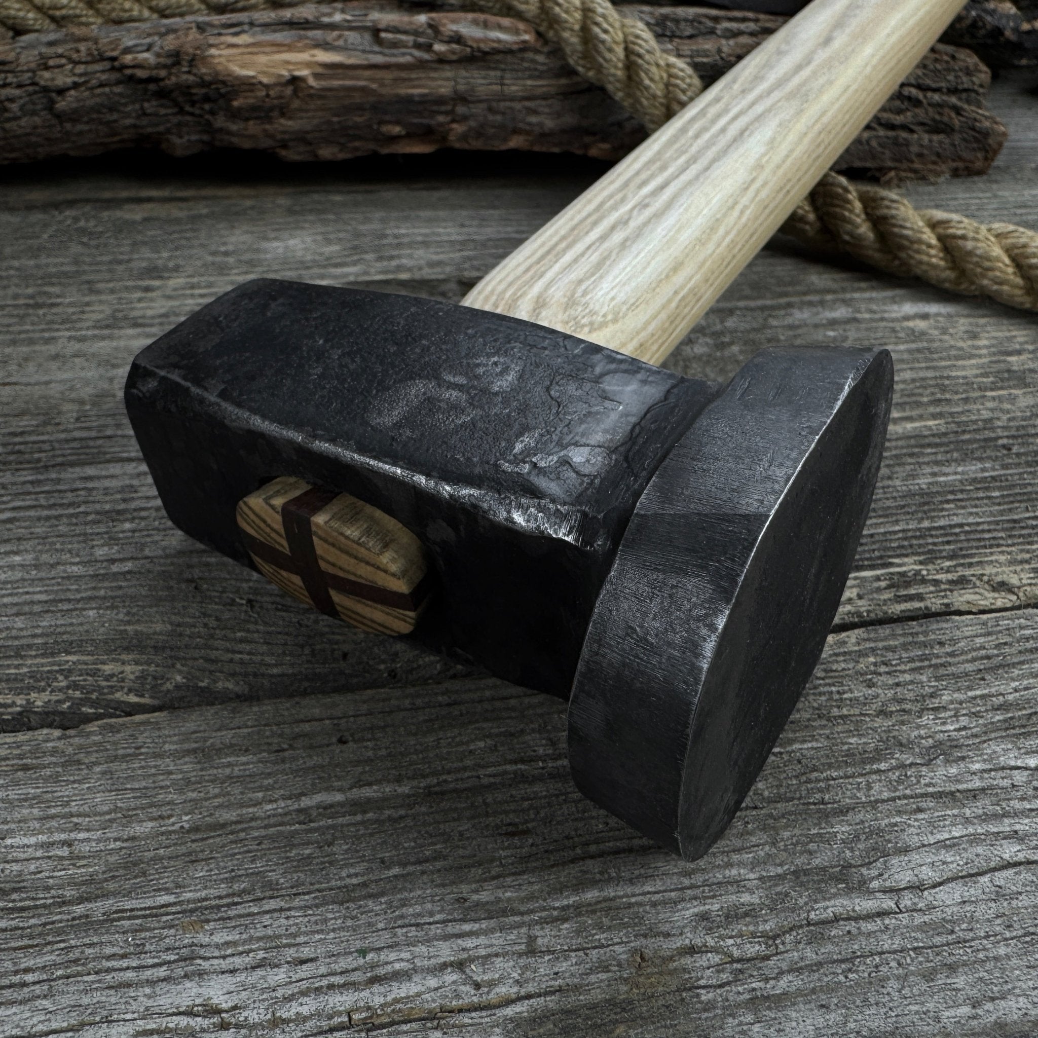 Hand-Forged Double Blacksmith's Hammer, 1.5 kg (3.3 lbs) detail view by Sharky Forged Steel Tools