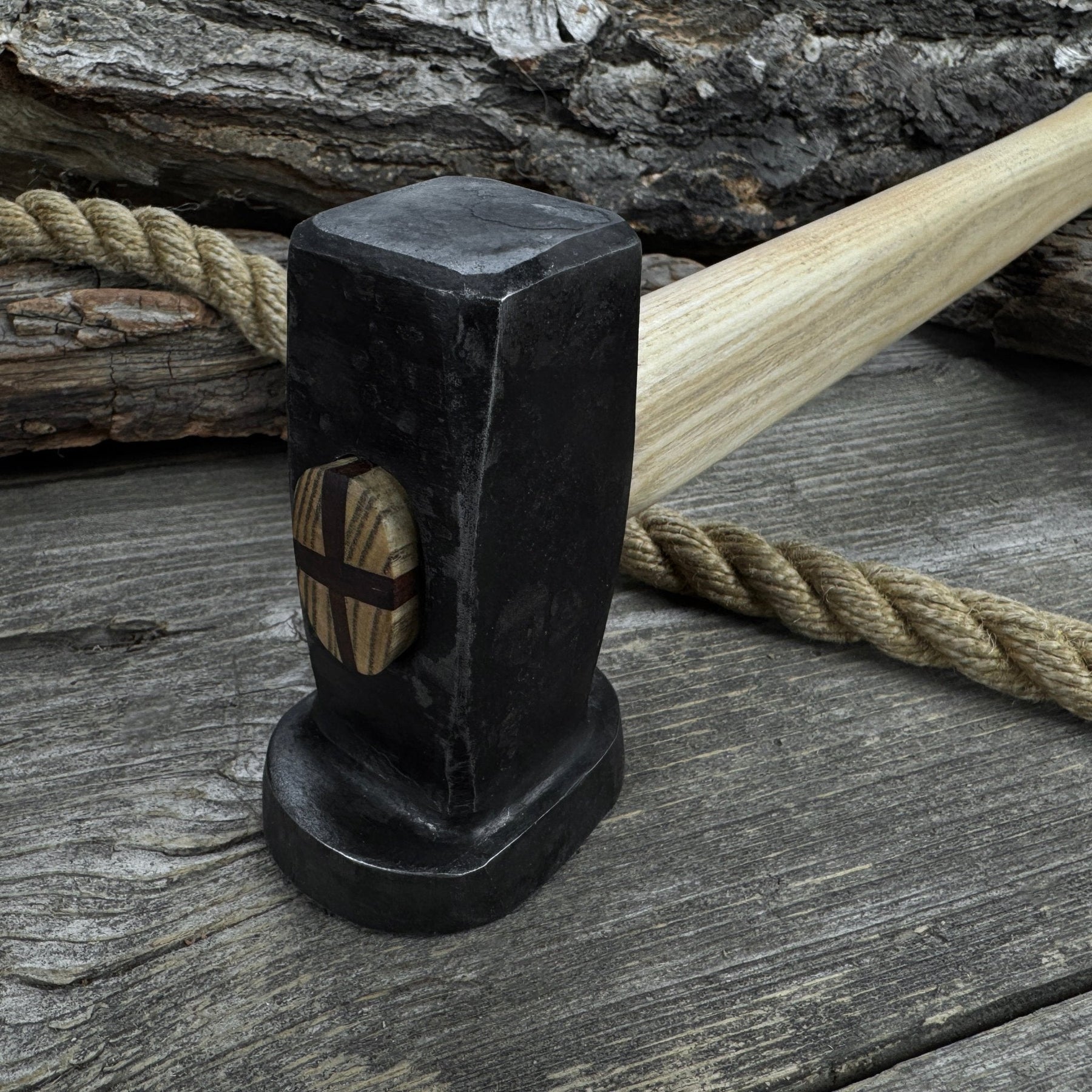 Hand-Forged Double Blacksmith's Hammer, 1.5 kg (3.3 lbs) detail view by Sharky Forged Steel Tools