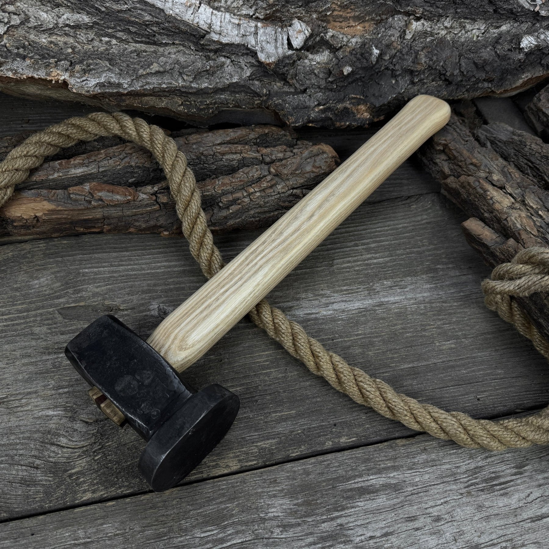 Hand-Forged Double Blacksmith's Hammer, 1.5 kg (3.3 lbs) detail view by Sharky Forged Steel Tools