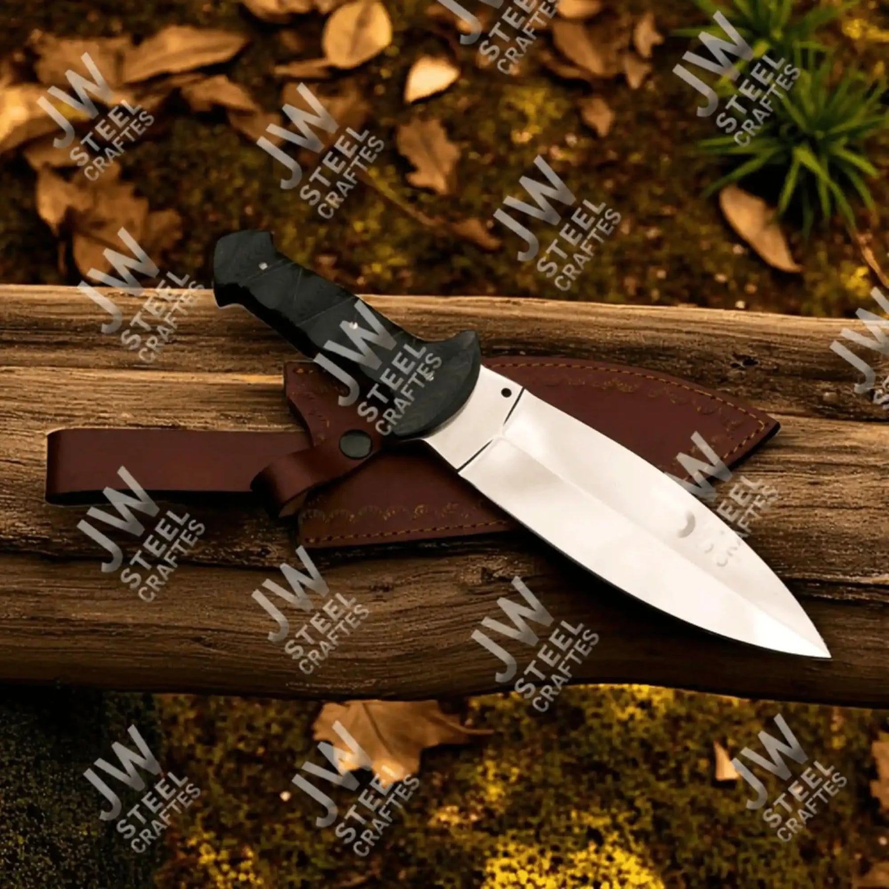 Ko-Bunka Knife Damascus Steel, Reverse Tanto by JW SteelCrafts, Damascus knife detail photo 3