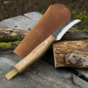 Hand-Forged Knife for Mushroom Foraging, 8 cm (3.15 inches) by Sharky Forged Steel Tools