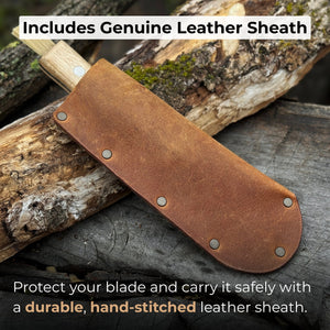 Hand-Forged Knife for Mushroom Foraging, 8 cm (3.15 inches) detail view by Sharky Forged Steel Tools
