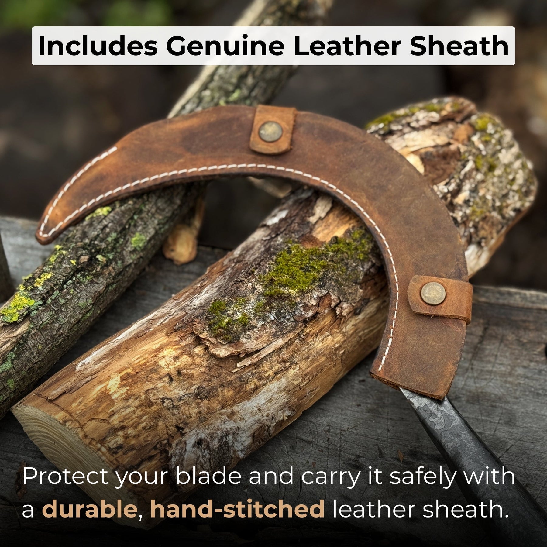 Hand-Forged Large Sickle, ⌀19 cm (7.5 inches) detail view by Sharky Forged Steel Tools