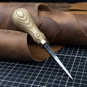 Hand-Forged Leather Awl by Sharky Forged Steel Tools