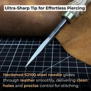 Forged Awl for Leather Craft detail view by Sharky Forged Steel Tools