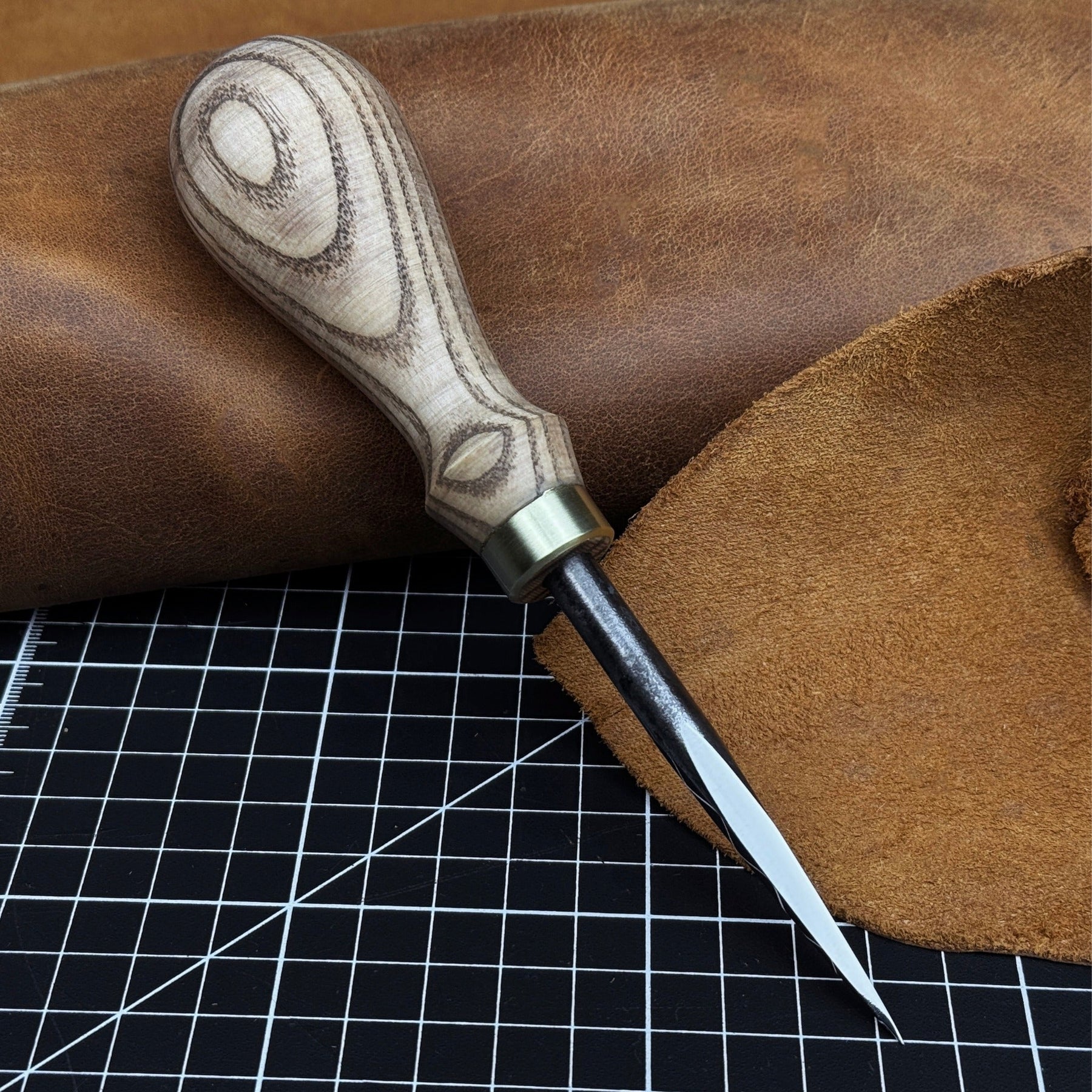 Forged Awl for Leather Craft by Sharky Forged Steel Tools
