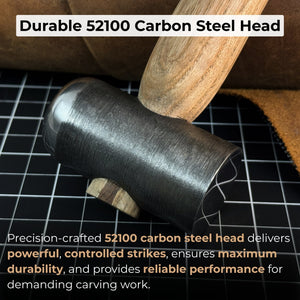 Hand-Forged Leather Hammer, 500 g (17.6 oz) detail view by Sharky Forged Steel Tools