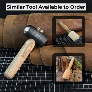 Hand-Forged Leather Hammer, 500 g (17.6 oz) detail view by Sharky Forged Steel Tools