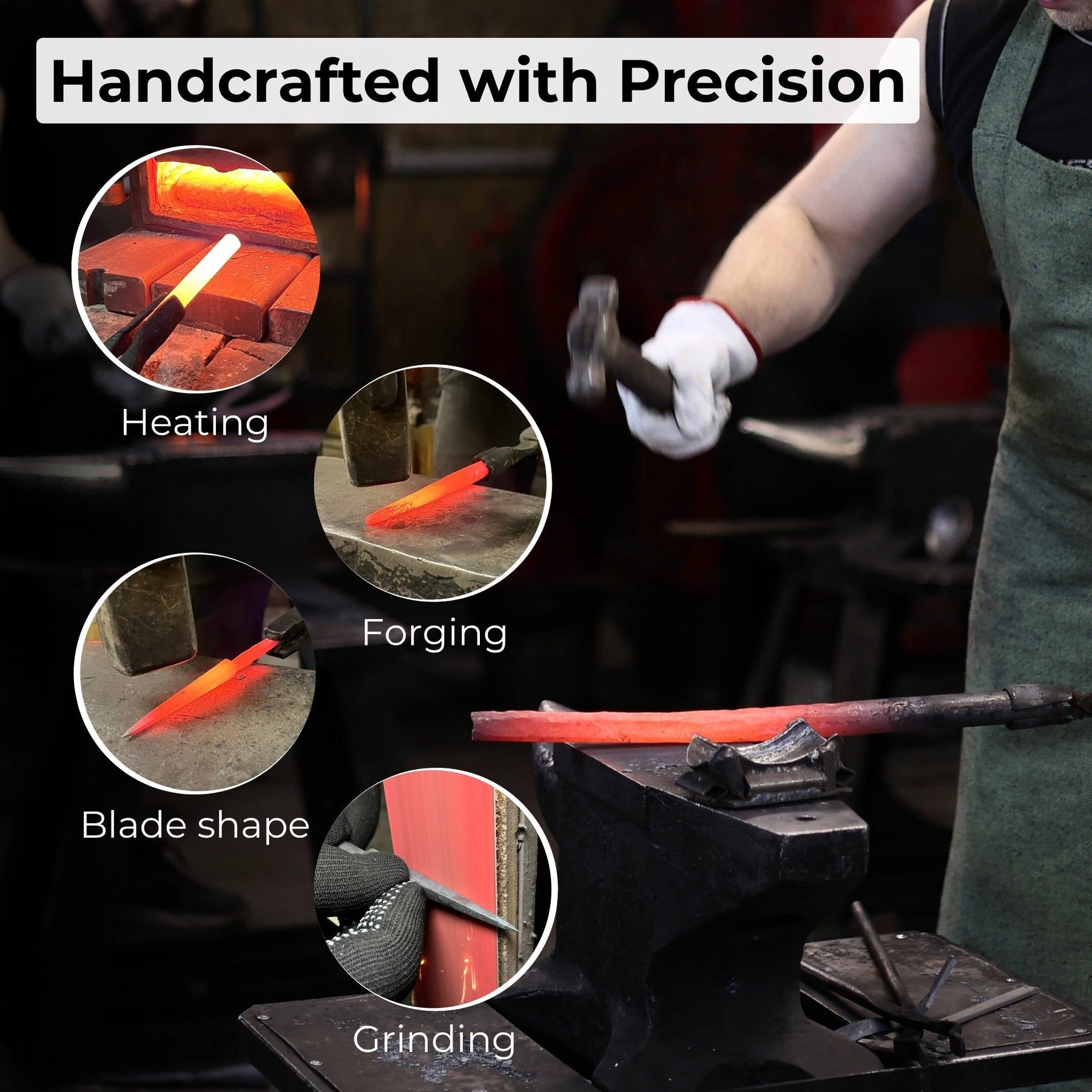 Hand-Forged Leatherworking Awl detail view by Sharky Forged Steel Tools