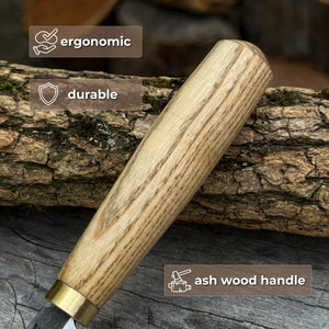 Hand-Forged Roughing Knife, Blade 5 cm (1.97 inches) detail view by Sharky Forged Steel Tools