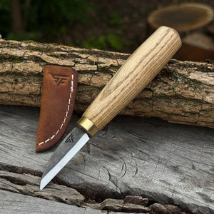 Hand-Forged Roughing Knife, Blade 5 cm (1.97 inches) by Sharky Forged Steel Tools