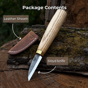 Hand-Forged Roughing Knife, Blade 5 cm (1.97 inches) detail view by Sharky Forged Steel Tools