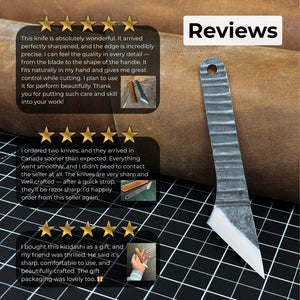 Hand-Forged Single-Bevel Kiridashi Knife with Leather Sheath