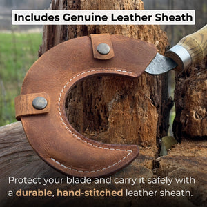 Hand-Forged Small Sickle, ⌀9 cm (3.54 inches) detail view by Sharky Forged Steel Tools