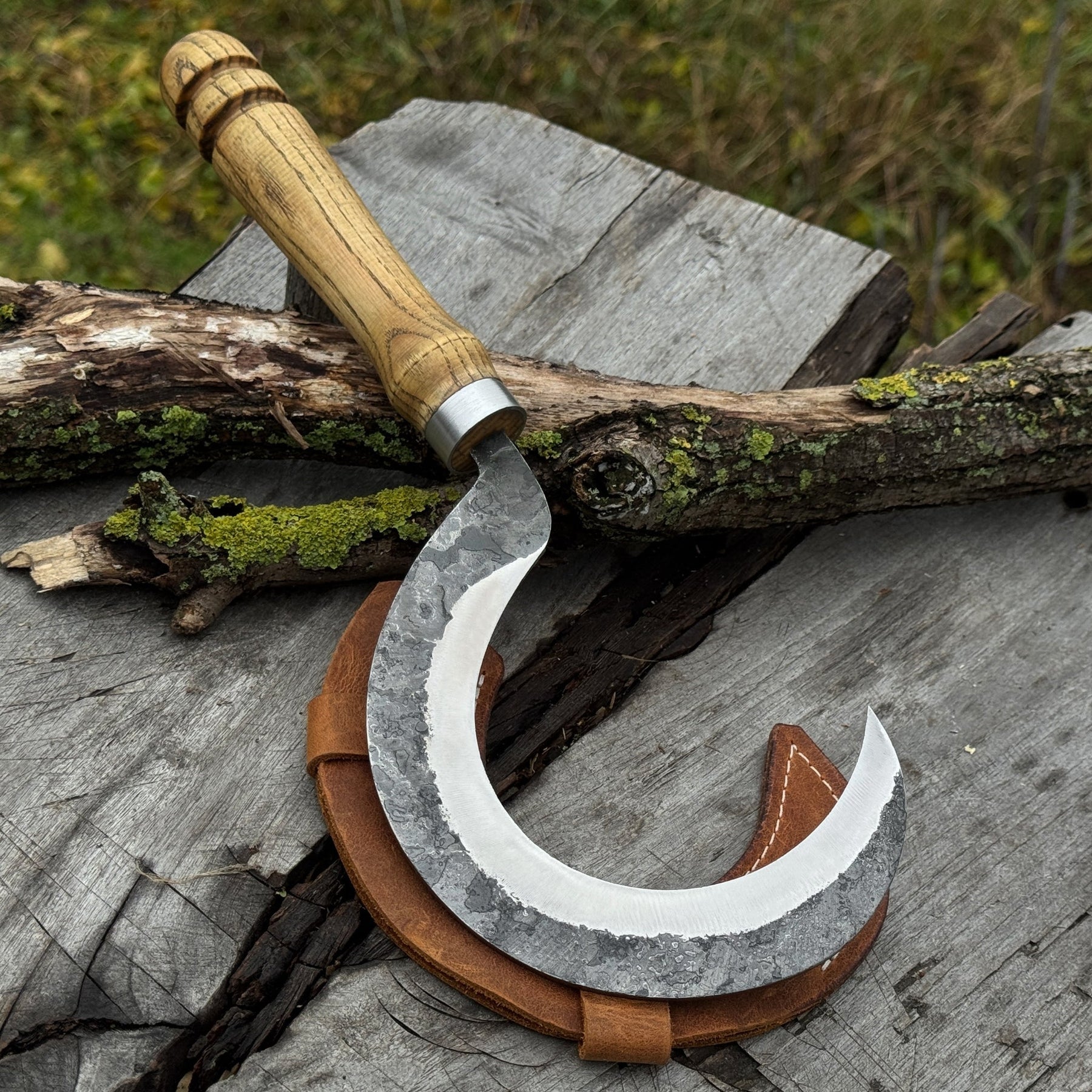 Hand-Forged Small Sickle, ⌀9 cm (3.54 inches) by Sharky Forged Steel Tools