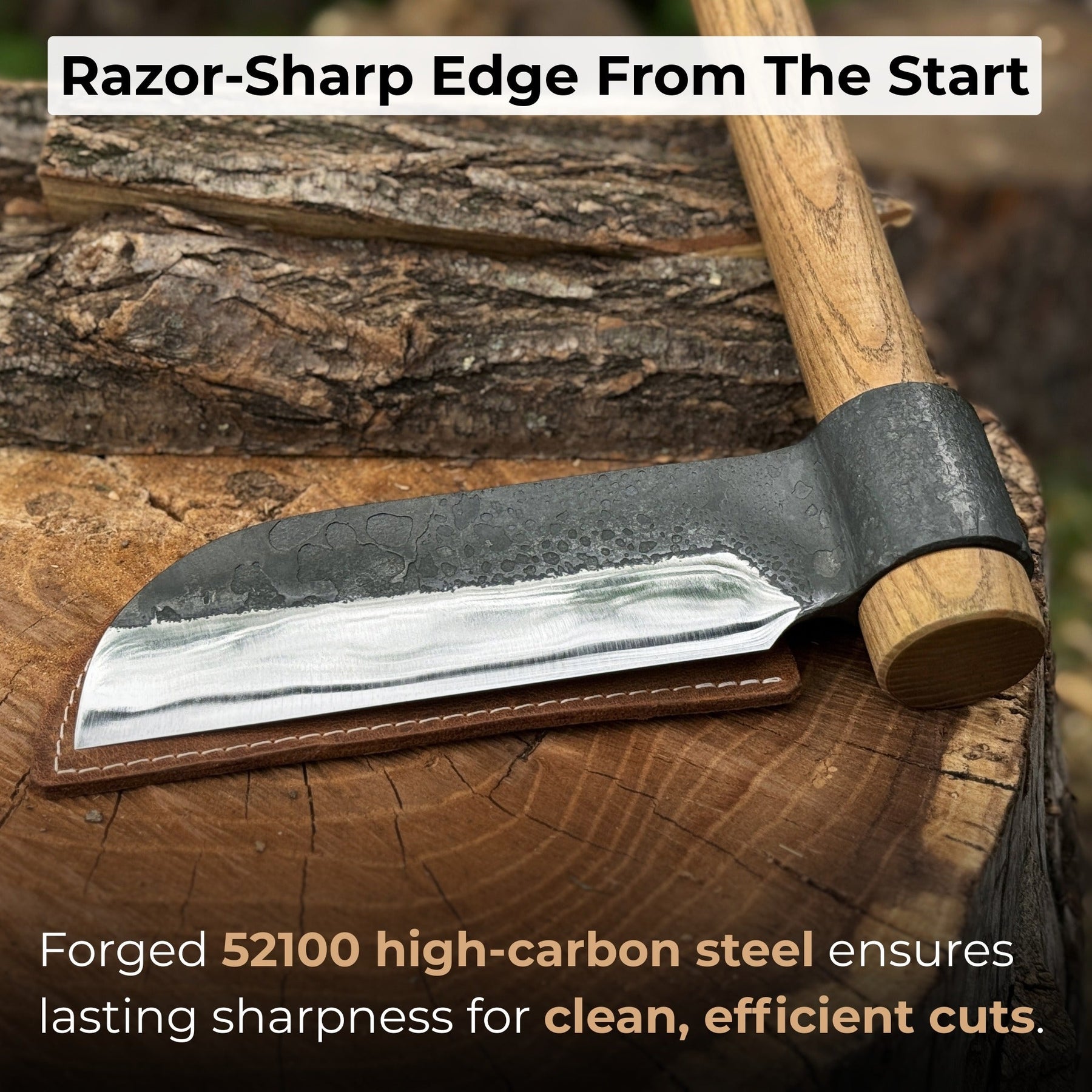 Hand-Forged Splitting Froe, Blade - 15.5 cm (6.1 inches) detail view by Sharky Forged Steel Tools