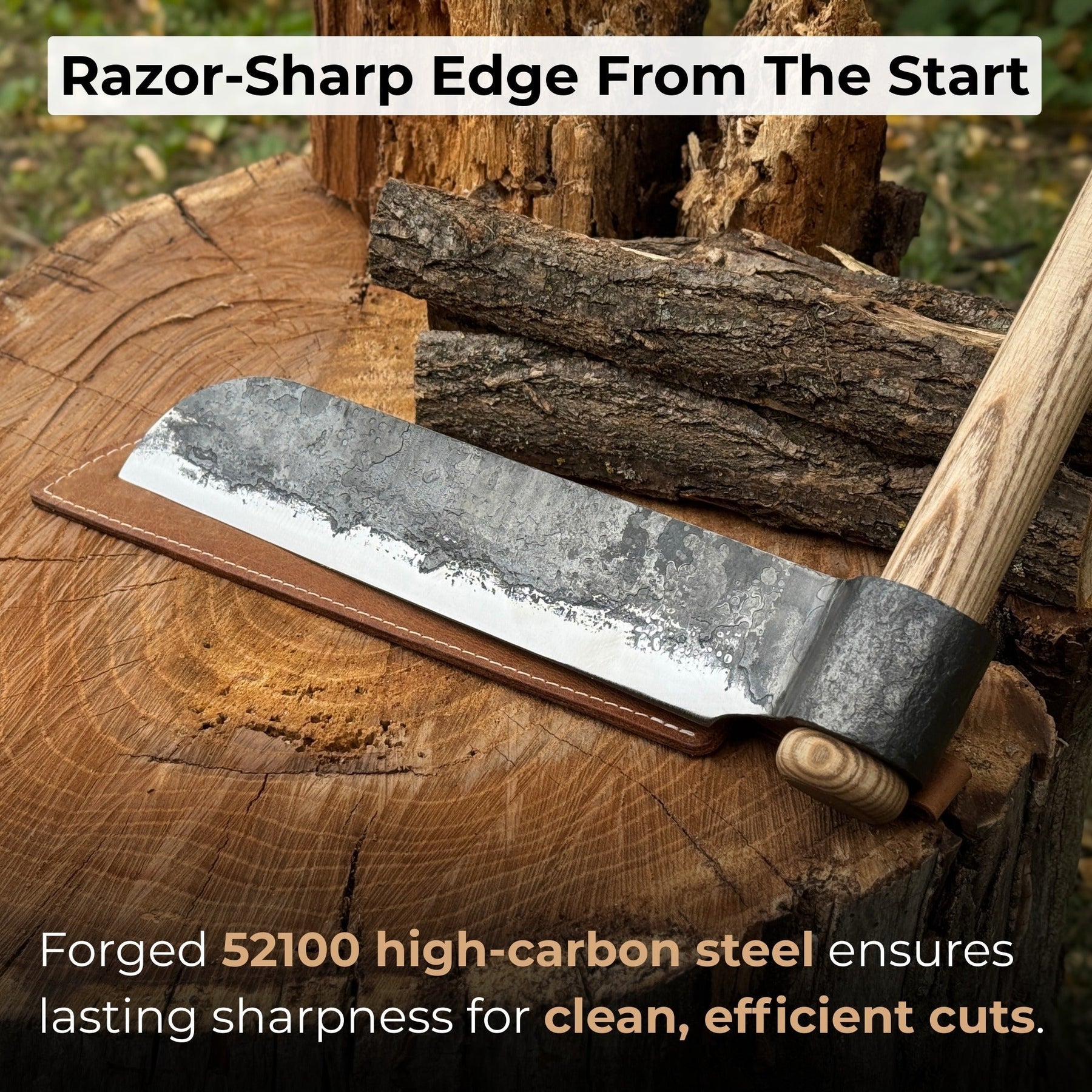 Hand-Forged Splitting Froe, Blade - 25.5 cm (10 inches) detail view by Sharky Forged Steel Tools