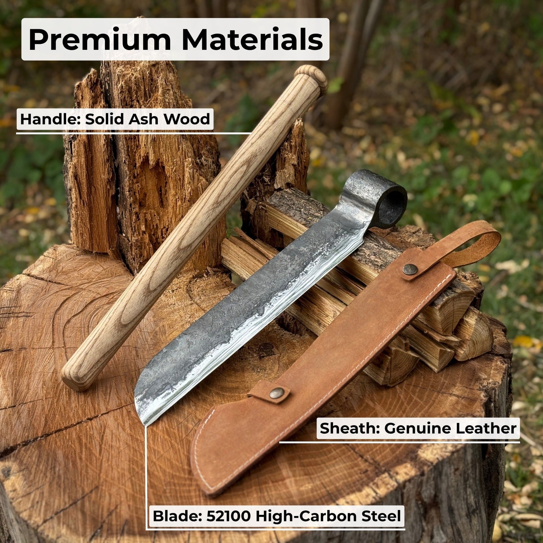 Hand-Forged Splitting Froe, Blade - 25.5 cm (10 inches) detail view by Sharky Forged Steel Tools