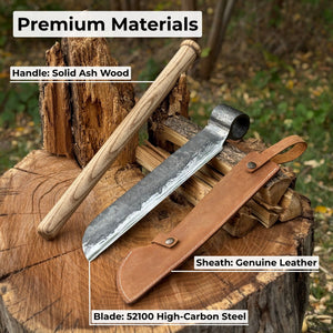 Hand-Forged Splitting Froe, Blade - 25.5 cm (10 inches) detail view by Sharky Forged Steel Tools