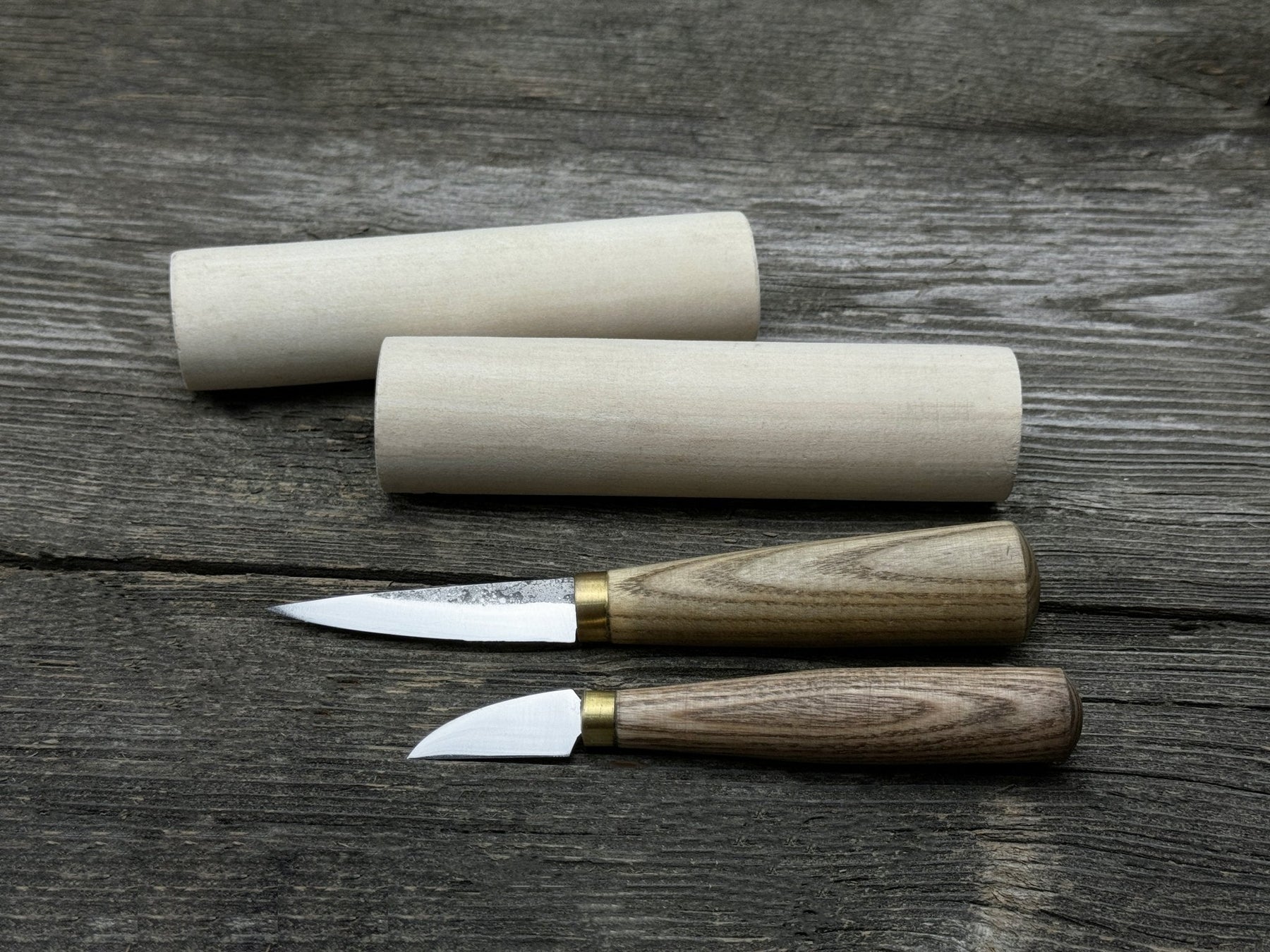 Hand-Forged Wood Carving Tool Set with Wooden Blanks WS9 detail view by Sharky Forged Steel Tools