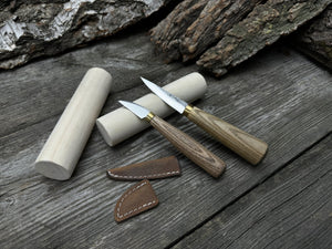 Hand-Forged Wood Carving Tool Set with Wooden Blanks WS9 by Sharky Forged Steel Tools