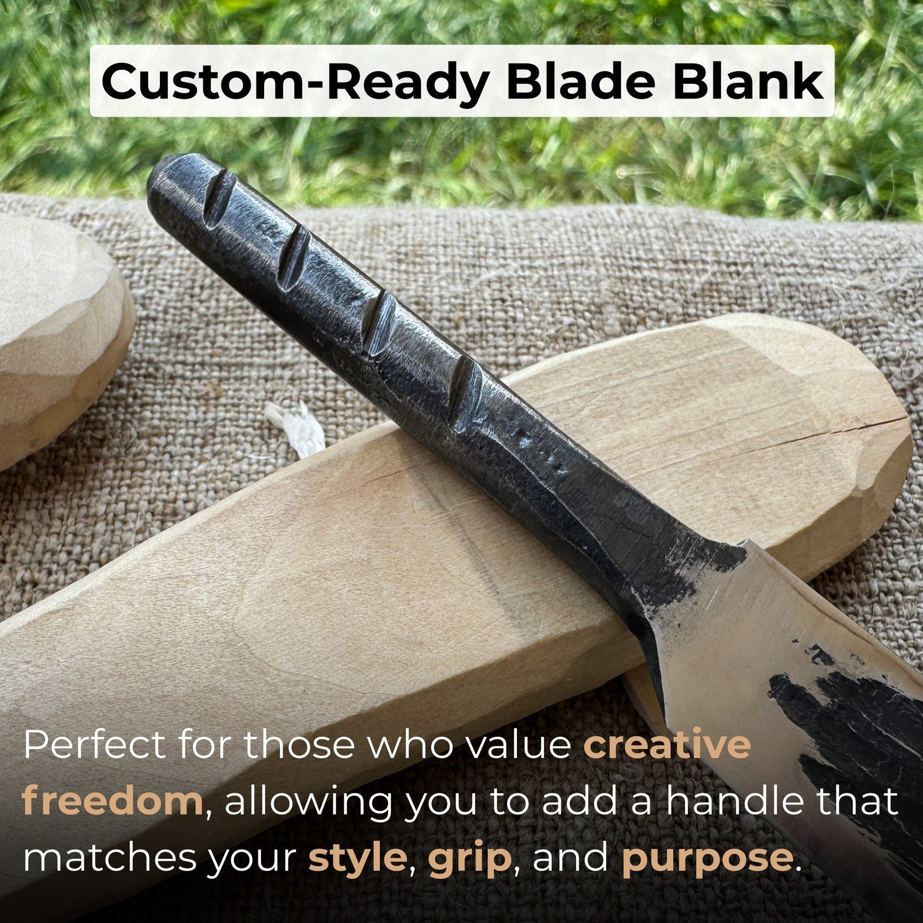Hand-Forged Yakut Blade with Leather Sheath, 10 cm (3.93 inches) detail view by Sharky Forged Steel Tools