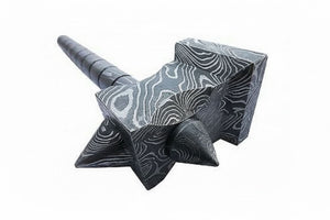 Hand made damascus steel viking hammer by JW SteelCrafts, Southern lifestyle apparel detail photo 5