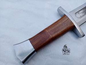 Hand Made SEAX Knife with Wood handle by JW SteelCrafts, Damascus knife detail photo 4