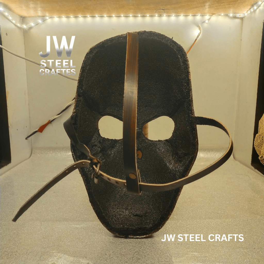 Handcrafted Metal Skull Mask: Choose Copper, Chrome or Antique Finish by JW SteelCrafts, original artwork detail photo 10