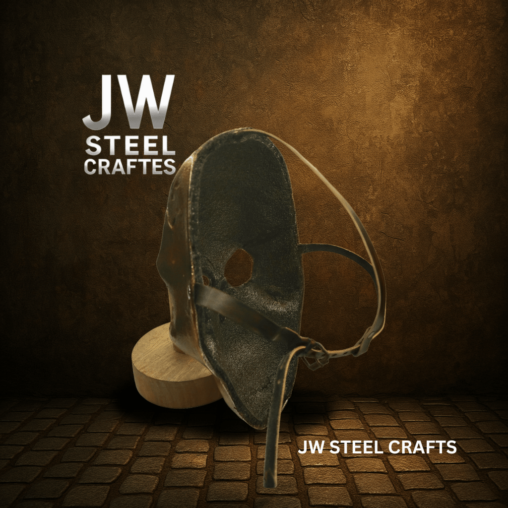 Handcrafted Metal Skull Mask: Choose Copper, Chrome or Antique Finish by JW SteelCrafts, original artwork detail photo 6