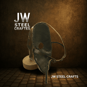 Handcrafted Metal Skull Mask: Choose Copper, Chrome or Antique Finish by JW SteelCrafts, original artwork detail photo 6