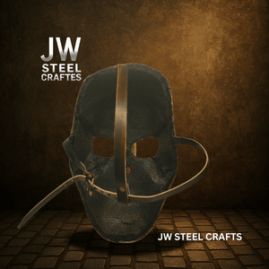 Handcrafted Metal Skull Mask: Choose Copper, Chrome or Antique Finish by JW SteelCrafts, original artwork detail photo 7