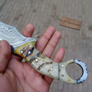 Handmade Custom Du Hoc Karambit Knife. by JW SteelCrafts, Damascus knife detail photo 5