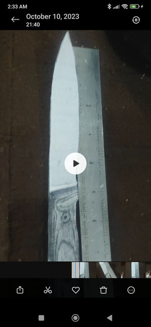 Handmade Damascus Fixed Blade Knife — Full Tang, Leather Sheath by JW SteelCrafts, leather knife sheath detail photo 3