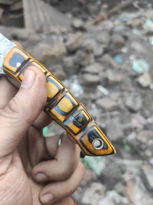 Handmade Damascus Mini EDC Knife — Everyday Carry Survival Tool by JW SteelCrafts, Damascus knife detail photo 4