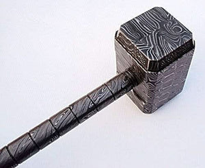 Handmade Full Damascus Steel Hammer – Great Piece of Art MB-0013 by JW SteelCrafts, Southern lifestyle apparel main product photo