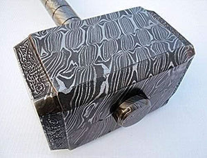 Handmade Full Damascus Steel Hammer – Great Piece of Art MB-0013 by JW SteelCrafts, Southern lifestyle apparel detail photo 2