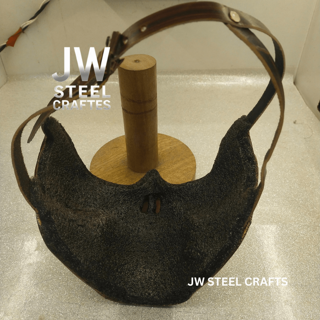 Handmade Metallic Half Face Mask | Golden Cast Art Mask for Display by JW SteelCrafts, masks detail photo 9