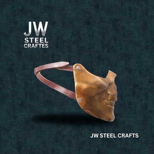 Handmade Metallic Half Face Mask | Golden Cast Art Mask for Display by JW SteelCrafts, masks detail photo 8