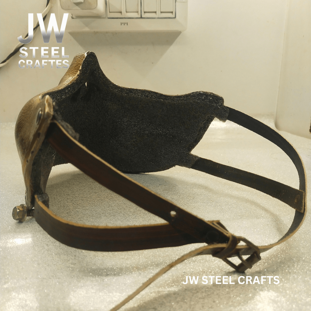 Handmade Metallic Half Face Mask | Golden Cast Art Mask for Display by JW SteelCrafts, masks detail photo 12