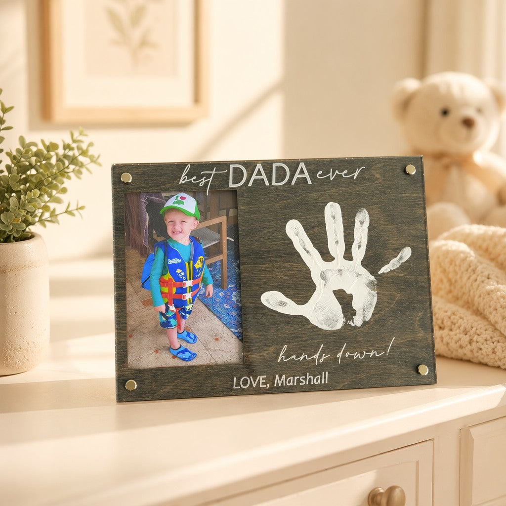 DIY Handprint Picture Frame detail view by EverLee Creations