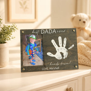 DIY Handprint Picture Frame detail view by EverLee Creations