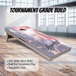 America 1776-2026 Cornhole Boards - Professional Tournament Series by Cornhole Solutions, custom cornhole board detail photo 3