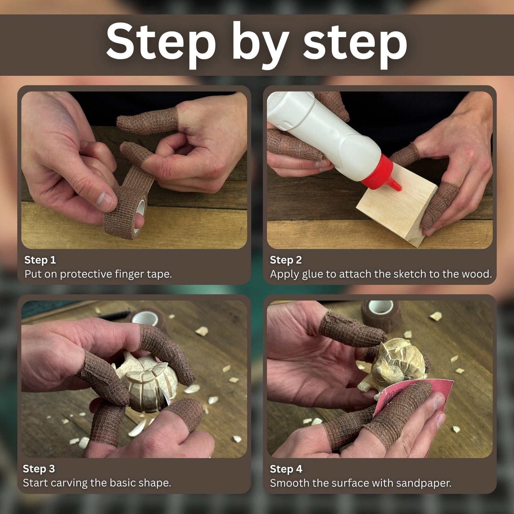 Hedgehog Carving Kit - Complete Starter Whittling Kit for Beginners, Adults, Teens, and Kids detail view by Sharky Forged