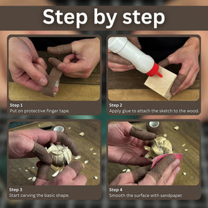 Hedgehog Carving Kit - Complete Starter Whittling Kit for Beginners, Adults, Teens, and Kids detail view by Sharky Forged