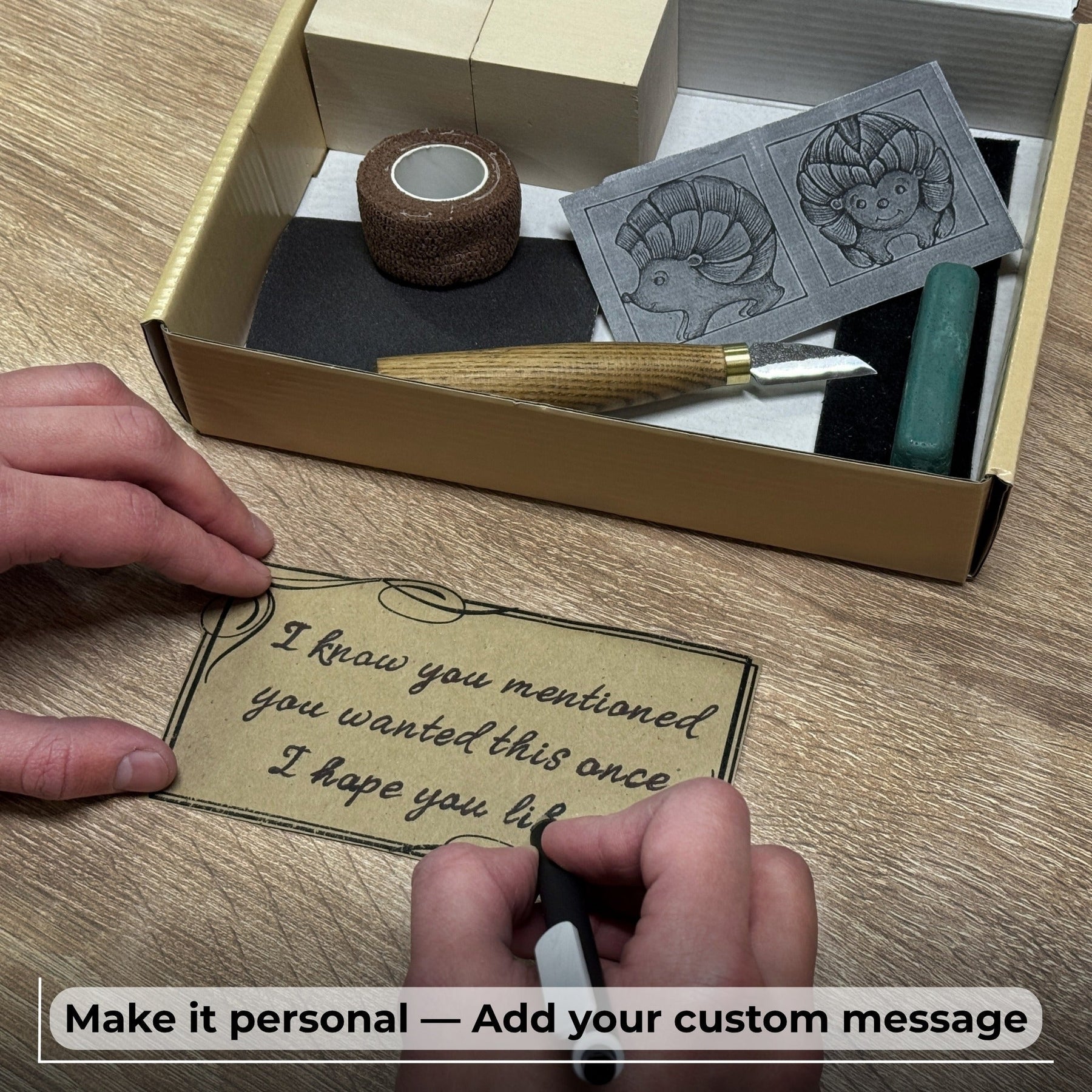 Hedgehog Carving Kit - Complete Starter Whittling Kit for Beginners, Adults, Teens, and Kids detail view by Sharky Forged