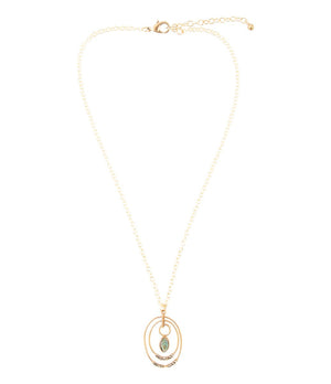 Henley Blue Abalone Golden Pendant Necklace detail view by Barse Jewelry