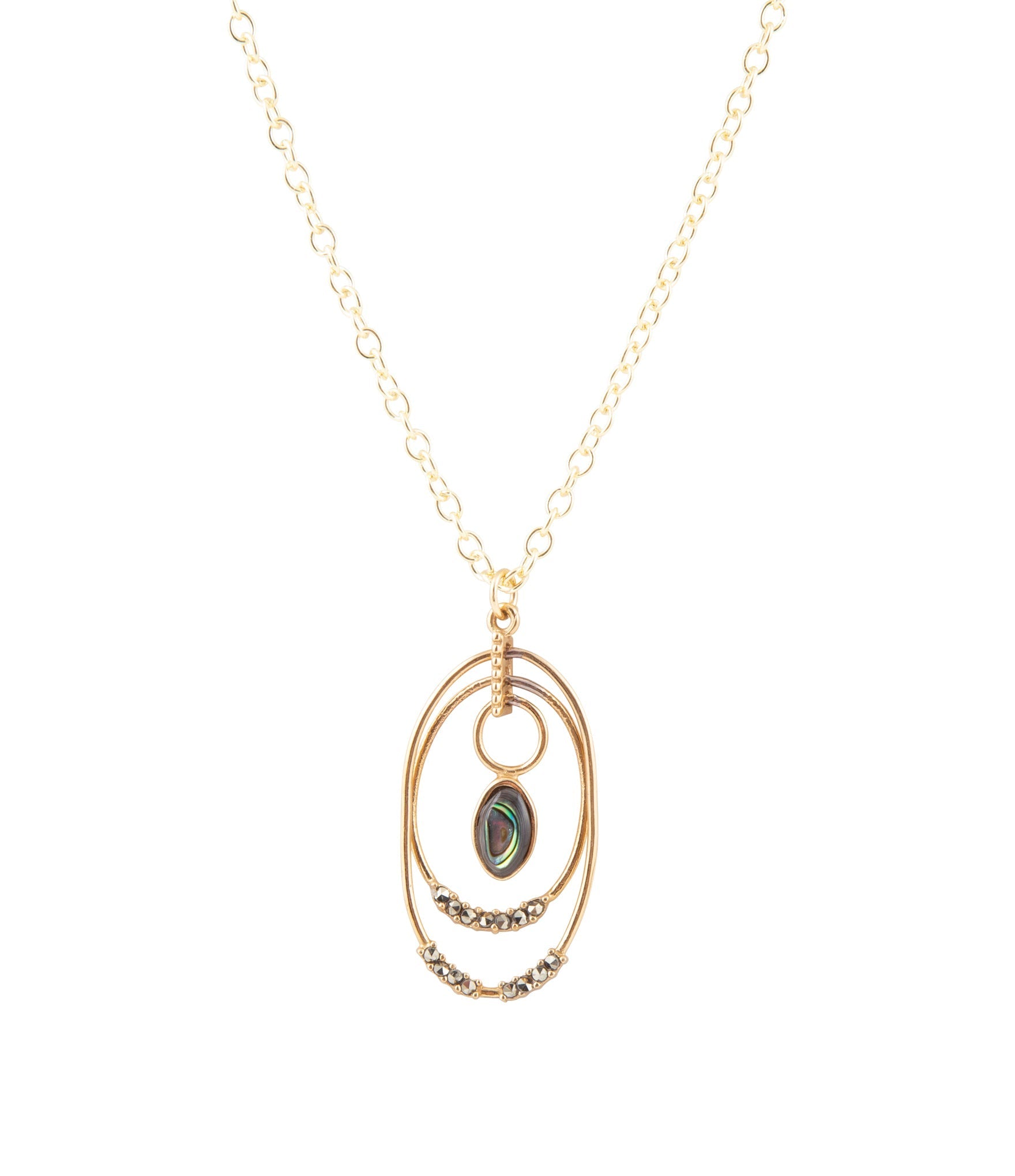 Henley Blue Abalone Golden Pendant Necklace by Barse Jewelry