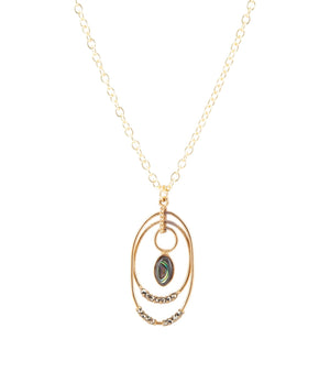 Henley Blue Abalone Golden Pendant Necklace by Barse Jewelry